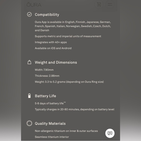 Oura Ring Gen 4 Brushed Silver Sz: 13 - Picture 9 of 9